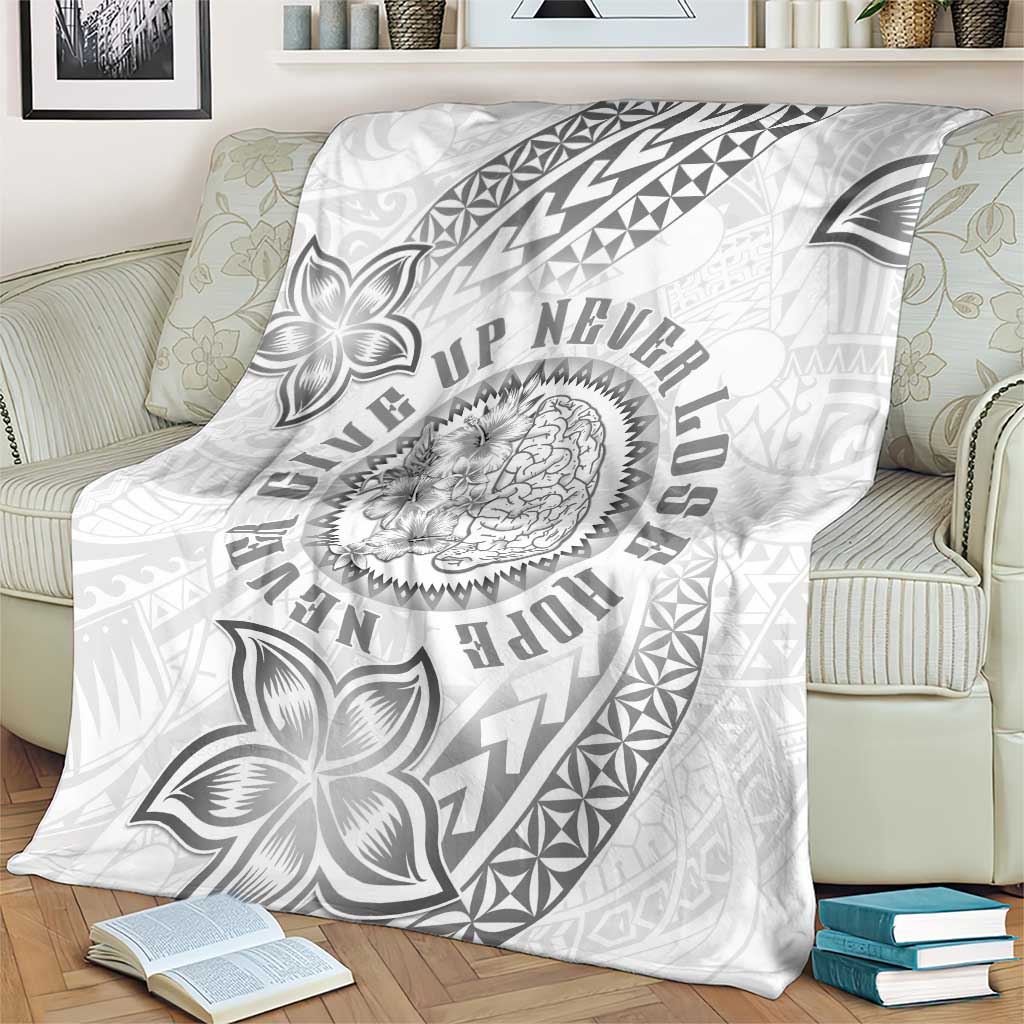 Brain Cancer Warrior Blanket Never Give Up LT05 - Polynesian Pride