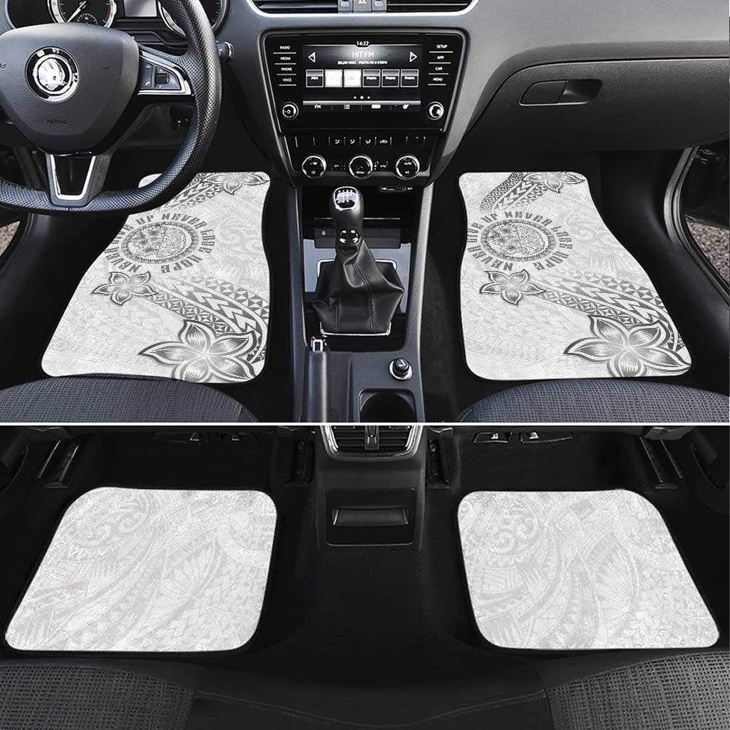 Brain Cancer Warrior Car Mats Never Give Up LT05 Set 4pcs White - Polynesian Pride