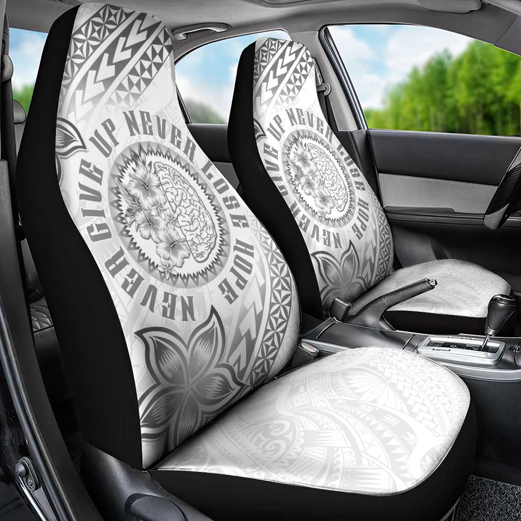 Brain Cancer Warrior Car Seat Cover Never Give Up LT05 - Polynesian Pride