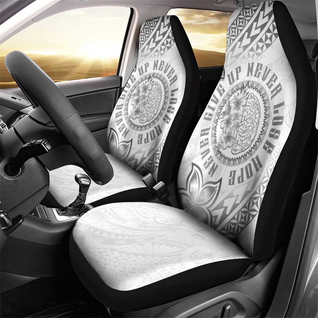 Brain Cancer Warrior Car Seat Cover Never Give Up LT05 - Polynesian Pride