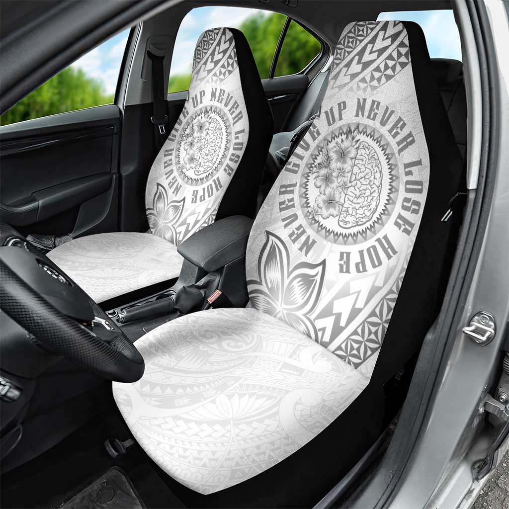 Brain Cancer Warrior Car Seat Cover Never Give Up LT05 - Polynesian Pride