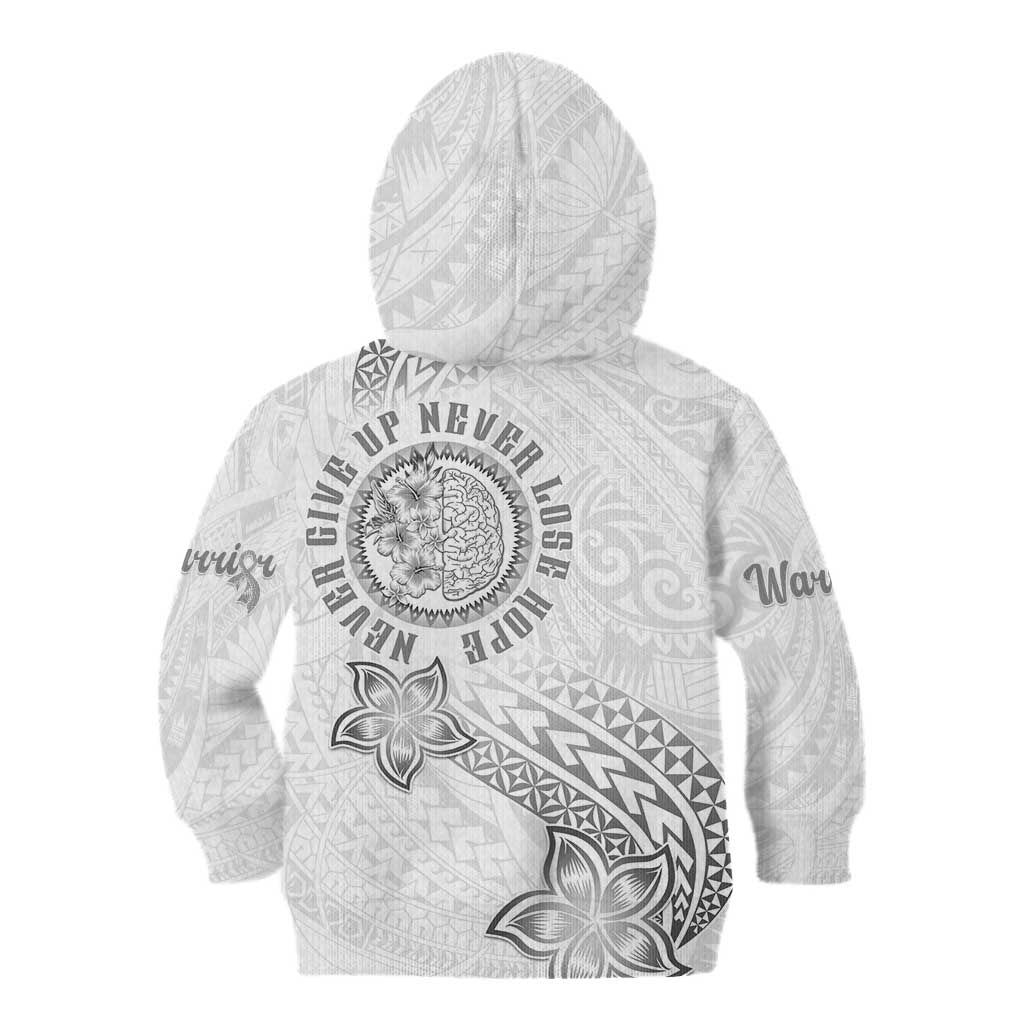 Brain Cancer Warrior Kid Hoodie Never Give Up LT05 - Polynesian Pride