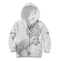 Brain Cancer Warrior Kid Hoodie Never Give Up LT05 Zip Hoodie White - Polynesian Pride