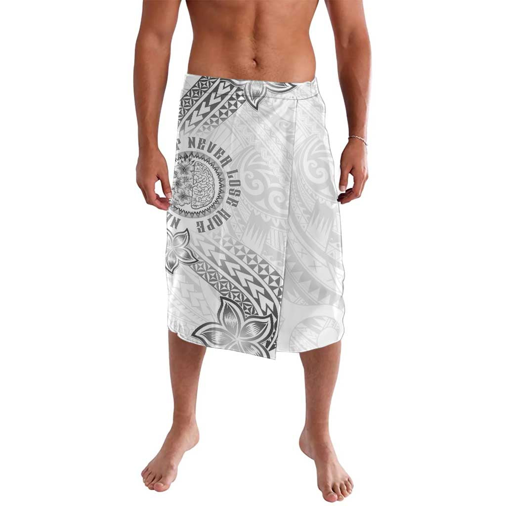 Brain Cancer Warrior Lavalava Never Give Up LT05 White - Polynesian Pride
