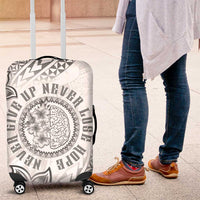 Brain Cancer Warrior Luggage Cover Never Give Up LT05 White - Polynesian Pride
