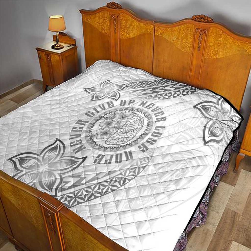 Brain Cancer Warrior Quilt Never Give Up LT05 - Polynesian Pride