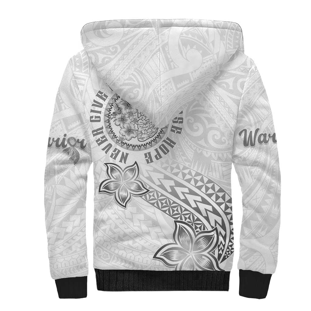 Brain Cancer Warrior Sherpa Hoodie Never Give Up LT05 - Polynesian Pride