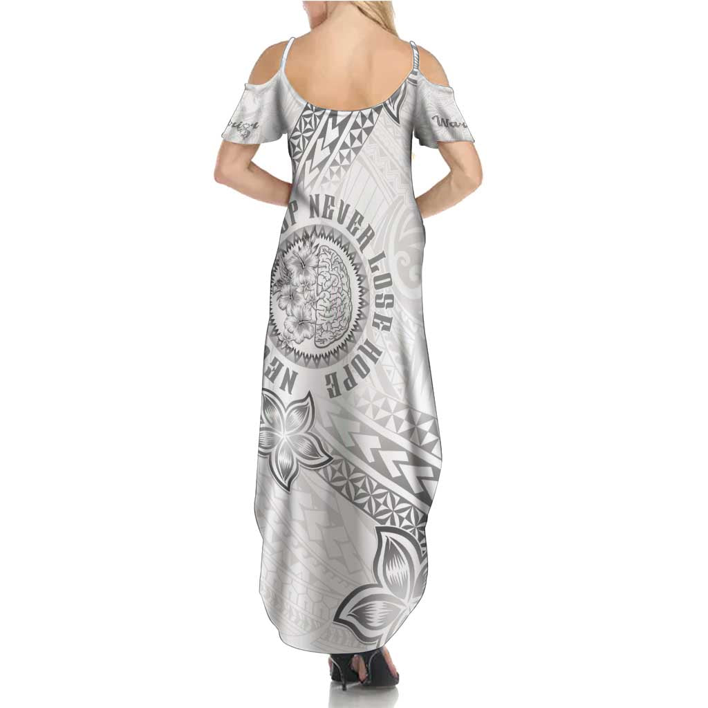 Brain Cancer Warrior Summer Maxi Dress Never Give Up LT05 - Polynesian Pride