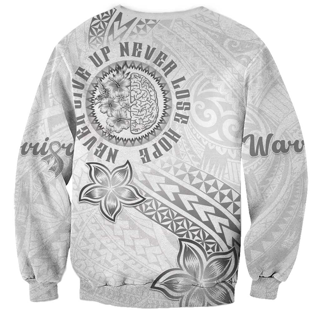 Brain Cancer Warrior Sweatshirt Never Give Up LT05 - Polynesian Pride