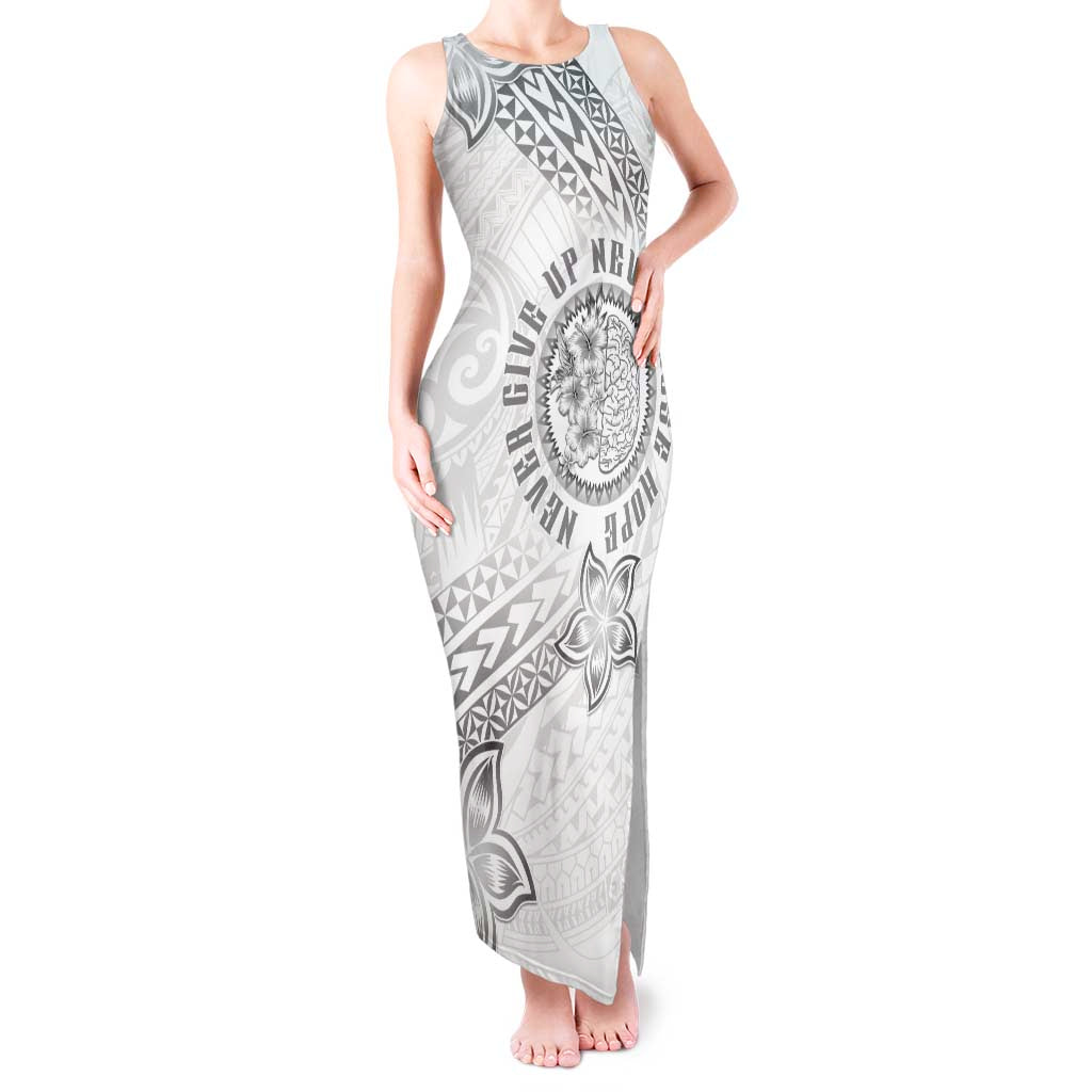 Brain Cancer Warrior Tank Maxi Dress Never Give Up LT05 Women White - Polynesian Pride