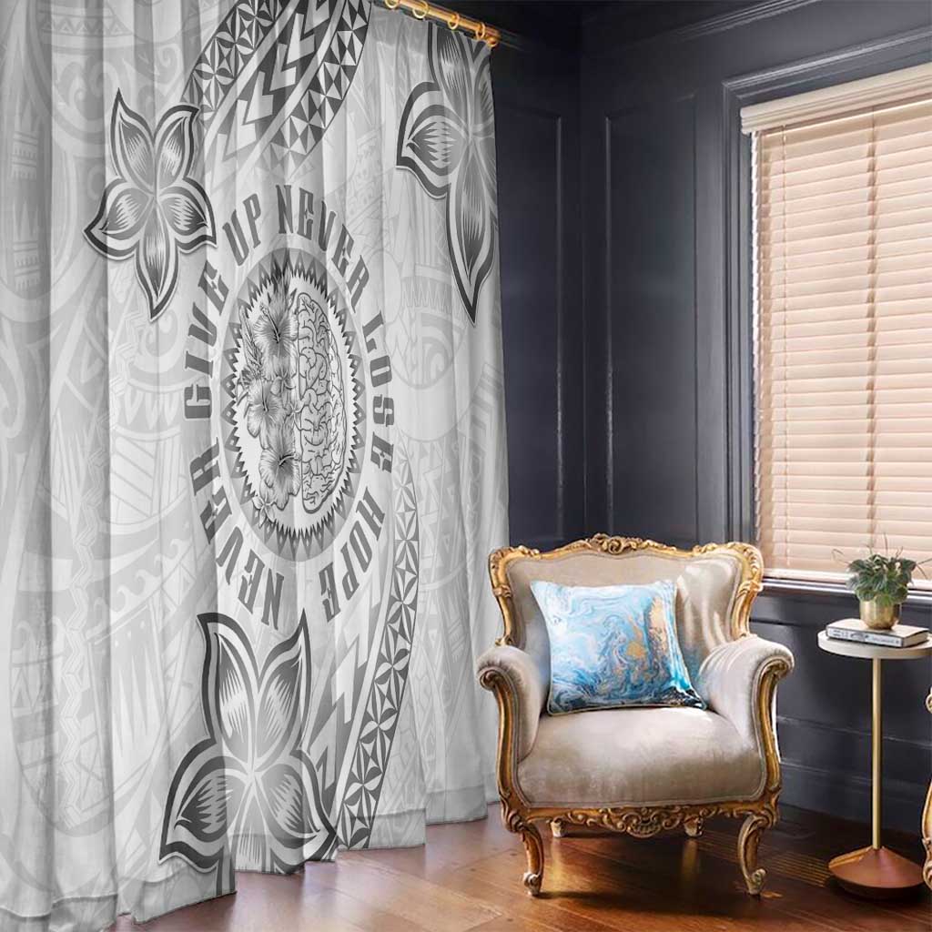 Brain Cancer Warrior Window Curtain Never Give Up LT05 - Polynesian Pride