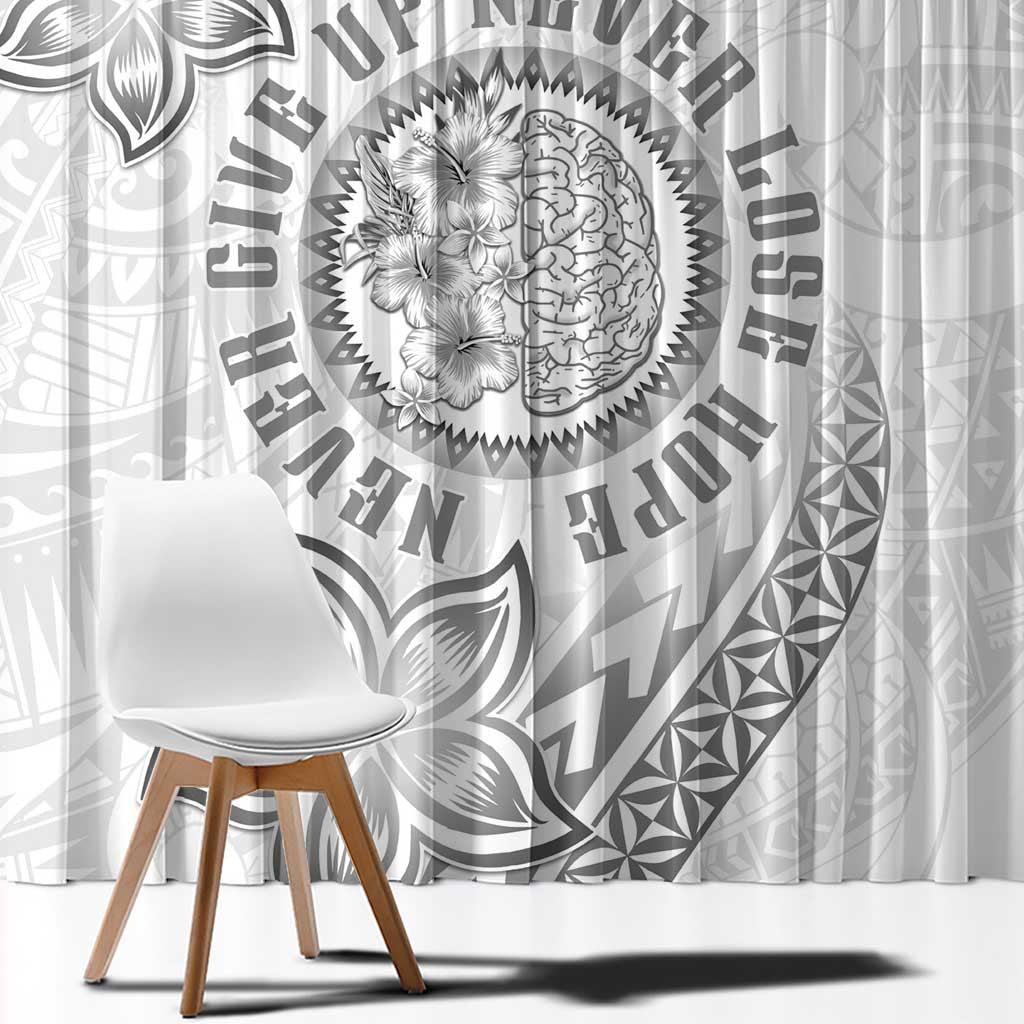 Brain Cancer Warrior Window Curtain Never Give Up LT05 - Polynesian Pride