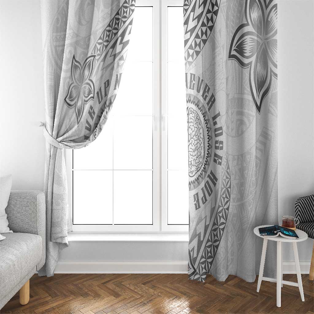 Brain Cancer Warrior Window Curtain Never Give Up LT05 - Polynesian Pride