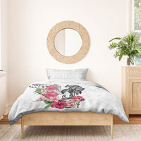 White Polynesian Hammerhead Shark Tribal Pattern Bedding Set LT05 - Polynesian Pride