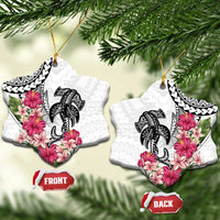 White Polynesian Hammerhead Shark Tribal Pattern Ceramic Ornament LT05 Snow Flake White - Polynesian Pride
