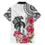 White Polynesian Hammerhead Shark Tribal Pattern Family Matching Summer Maxi Dress and Hawaiian Shirt