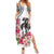 White Polynesian Hammerhead Shark Tribal Pattern Family Matching Summer Maxi Dress and Hawaiian Shirt