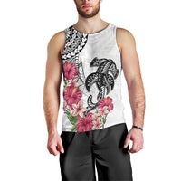White Polynesian Hammerhead Shark Tribal Pattern Men Tank Top LT05 - Polynesian Pride