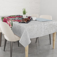 White Polynesian Hammerhead Shark Tribal Pattern Tablecloth LT05 - Polynesian Pride