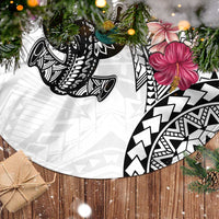 White Polynesian Hammerhead Shark Tribal Pattern Tree Skirt LT05 - Polynesian Pride