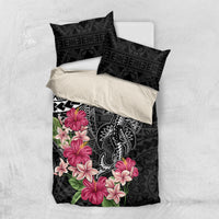 Black Polynesian Hammerhead Shark Tribal Pattern Bedding Set LT05 US Twin 172cm x 218cm Black - Polynesian Pride