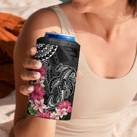 Black Polynesian Hammerhead Shark Tribal Pattern 4 in 1 Can Cooler Tumbler LT05 - Polynesian Pride