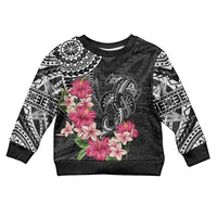Black Polynesian Hammerhead Shark Tribal Pattern Kid Ugly Christmas Sweater LT05 Kid Black - Polynesian Pride