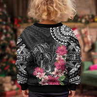 Black Polynesian Hammerhead Shark Tribal Pattern Kid Ugly Christmas Sweater LT05 - Polynesian Pride
