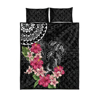 Black Polynesian Hammerhead Shark Tribal Pattern Quilt Bed Set LT05 - Polynesian Pride