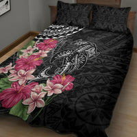 Black Polynesian Hammerhead Shark Tribal Pattern Quilt Bed Set LT05 - Polynesian Pride