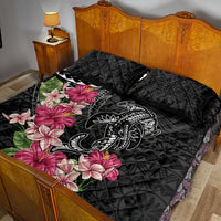 Black Polynesian Hammerhead Shark Tribal Pattern Quilt Bed Set LT05 - Polynesian Pride