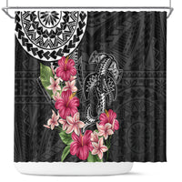Black Polynesian Hammerhead Shark Tribal Pattern Shower Curtain LT05 Black - Polynesian Pride
