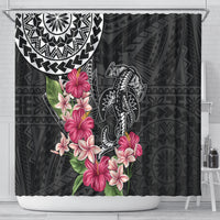 Black Polynesian Hammerhead Shark Tribal Pattern Shower Curtain LT05 - Polynesian Pride