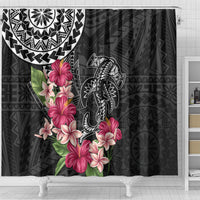 Black Polynesian Hammerhead Shark Tribal Pattern Shower Curtain LT05 - Polynesian Pride