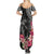 Black Polynesian Hammerhead Shark Tribal Pattern Summer Maxi Dress