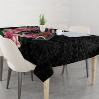 Black Polynesian Hammerhead Shark Tribal Pattern Tablecloth LT05 - Polynesian Pride