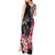 Black Polynesian Hammerhead Shark Tribal Pattern Tank Maxi Dress