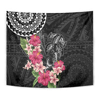 Black Polynesian Hammerhead Shark Tribal Pattern Tapestry LT05 - Polynesian Pride