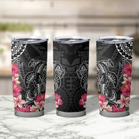 Black Polynesian Hammerhead Shark Tribal Pattern Tumbler Cup LT05 - Polynesian Pride
