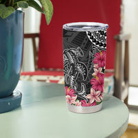 Black Polynesian Hammerhead Shark Tribal Pattern Tumbler Cup LT05 - Polynesian Pride