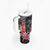 Black Polynesian Hammerhead Shark Tribal Pattern Tumbler With Handle