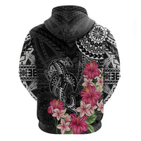 Black Polynesian Hammerhead Shark Tribal Pattern Zip Hoodie LT05 - Polynesian Pride