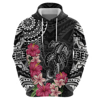 Black Polynesian Hammerhead Shark Tribal Pattern Zip Hoodie LT05 - Polynesian Pride