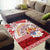 French Polynesia Internal Autonomy Day Area Rug Tropical Hibiscus And Turtle Pattern