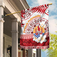 French Polynesia Internal Autonomy Day Garden Flag Tropical Hibiscus And Turtle Pattern LT05 House Flag Red - Polynesian Pride