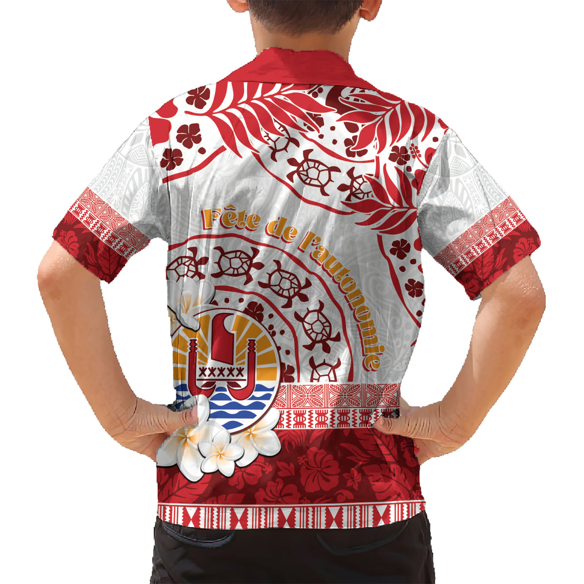 French Polynesia Internal Autonomy Day Kid Hawaiian Shirt Tropical Hibiscus And Turtle Pattern LT05 - Polynesian Pride