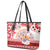 French Polynesia Internal Autonomy Day Leather Tote Bag Tropical Hibiscus And Turtle Pattern