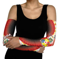 Personalised Tonga Emancipation Day Arm Sleeves Tongan Ngatu Pattern With Plumeria LT05 - Polynesian Pride