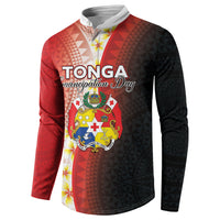 Personalised Tonga Emancipation Day Button Sweatshirt Tongan Ngatu Pattern With Plumeria LT05 - Polynesian Pride