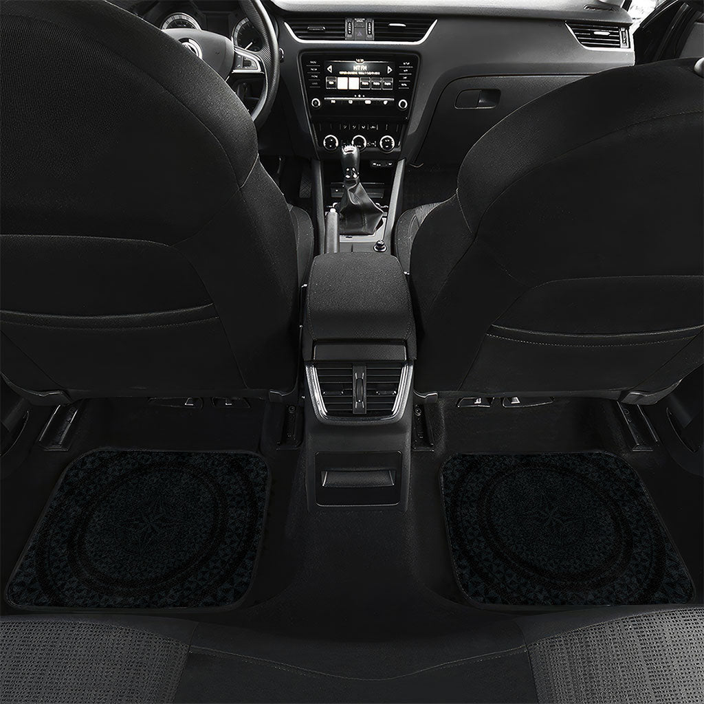 Personalised Tonga Emancipation Day Car Mats Tongan Ngatu Pattern With Plumeria LT05 Set 2pcs - Back Red - Polynesian Pride